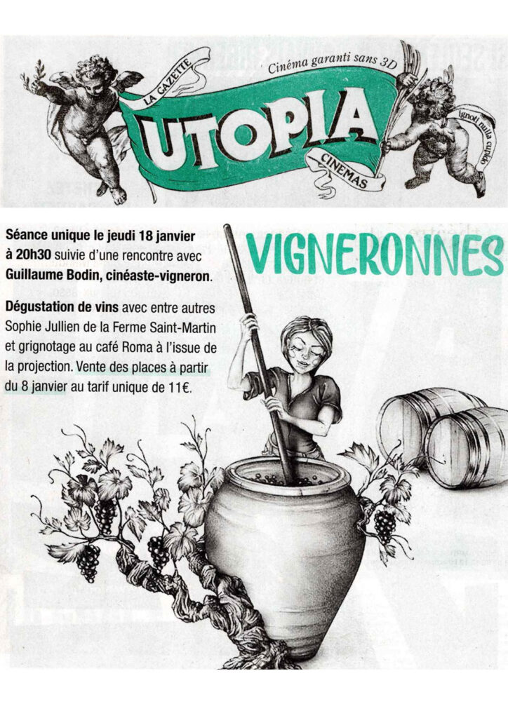 Ciné dégustation à l'Utopia 18 janvier 2024