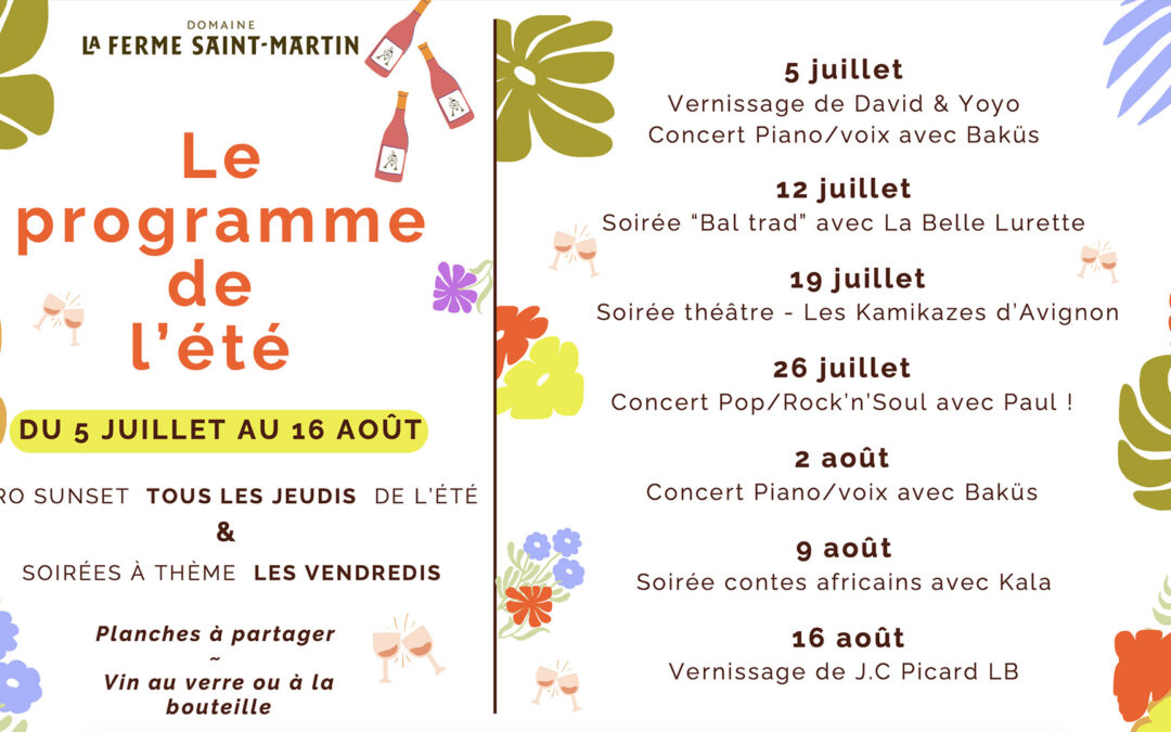 Programme de l’été 2024
