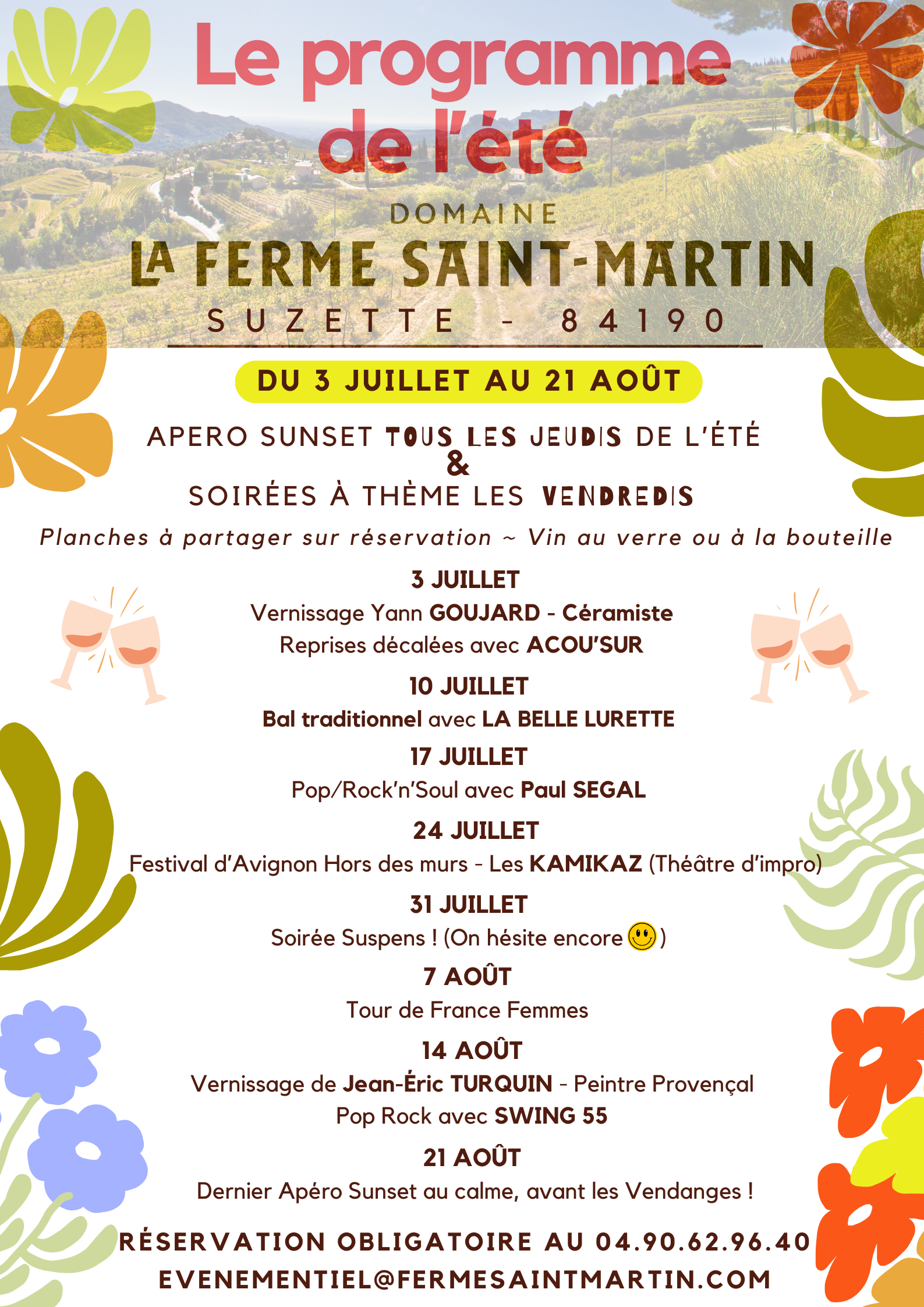 Domaine de la Ferme Saint-Marftin - programmation été 2026